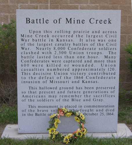 Battle of Mine Creek memorial marker