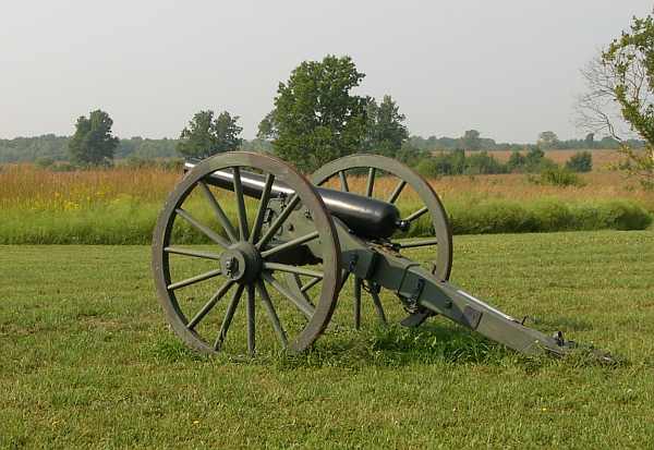 cannon outside Mine Creek Battlefield visitor's center