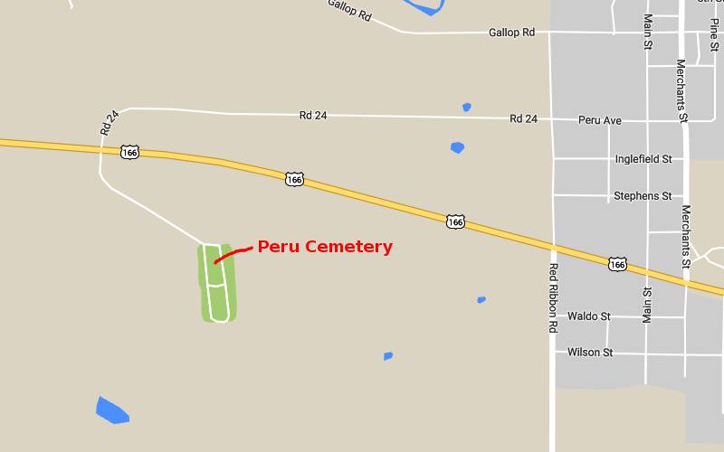 Peru Cemetery Map - Peru, Kansas