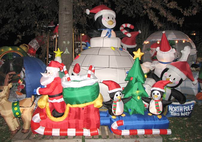 Paulie's Penguin Playground - Christmas display in Olathe, Kansas