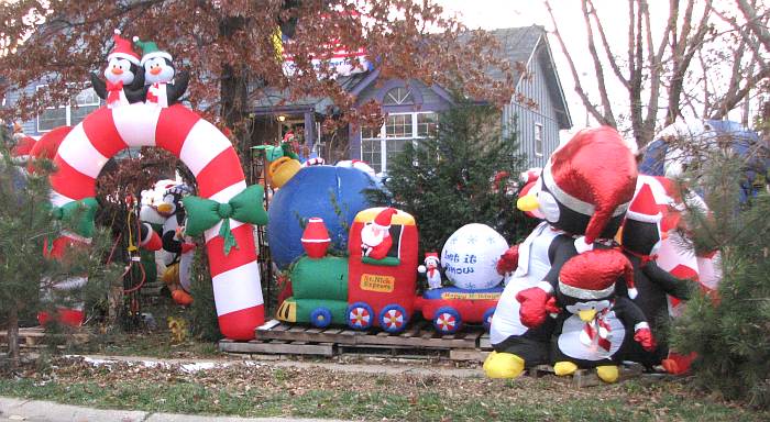 Paulie's Penguin Playground - Christmas display in Olathe, Kansas