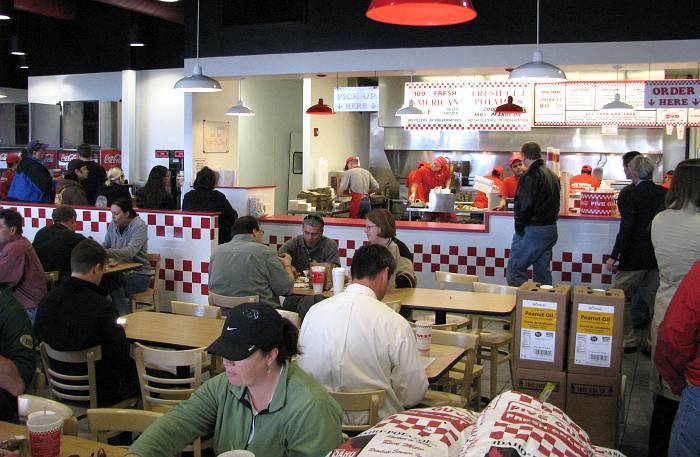 Five Guys dining room - Olathe, Kansas