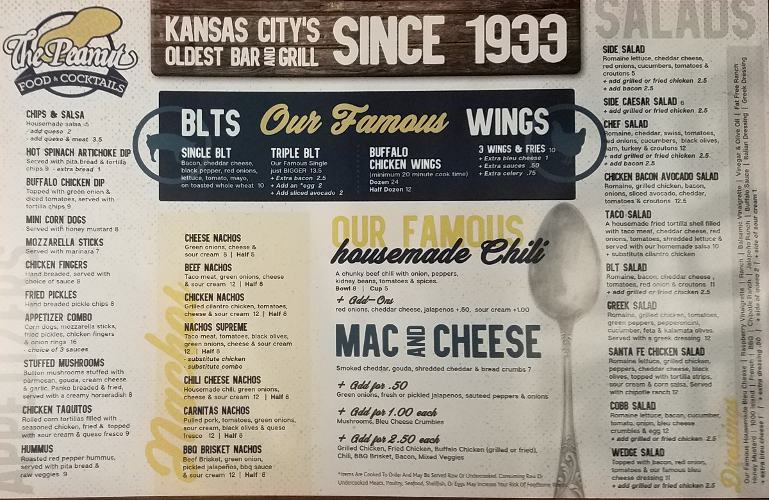 The Peanut Olathe menu