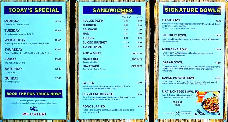 The Rub Bar-B-Que Menu - Olathe, Kansas