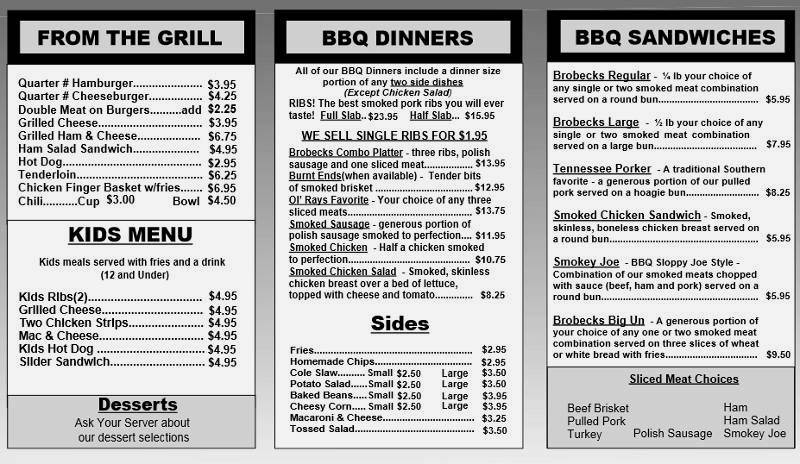 Brobecks menu - Overland Park, Kansas