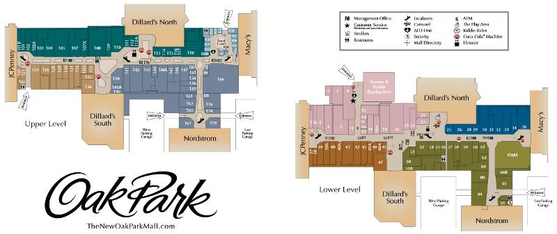 Oak Park Mall map and directory