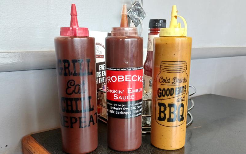 BBQ and hot sauces at Brobecks Barbeque