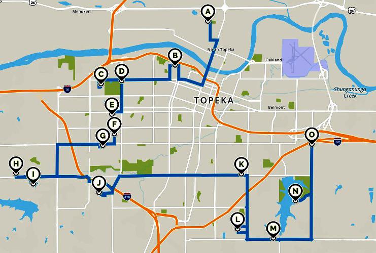 Topeka Kansas Christmas Light Tour Map