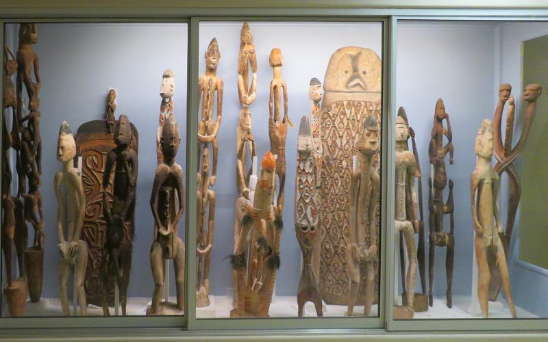 Asmat ancestor figures at the Holmes Museum of Anthropology