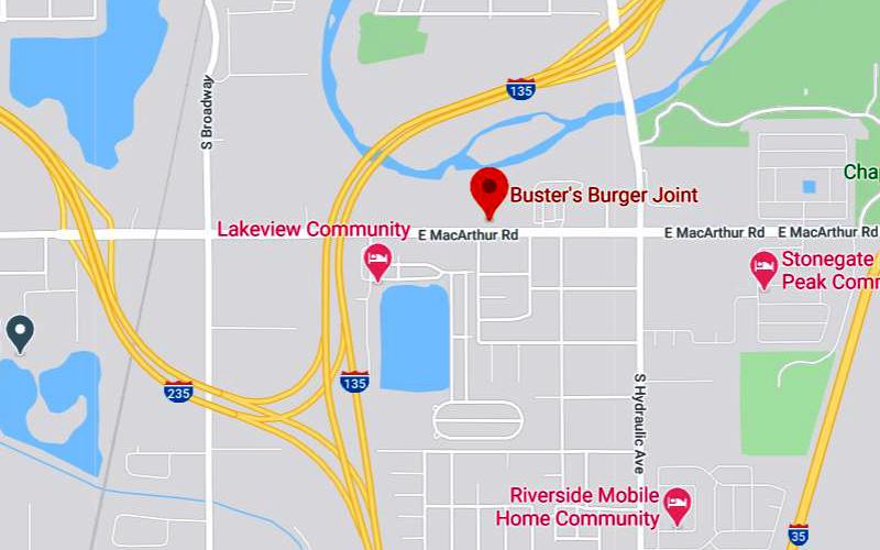 Buster's Burger Joint Map - Wichita, Kansas